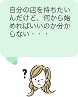 自分の店を持ちたいんだけど、何から初めていいのか分からない・・・